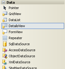 DetailView control on toolbox