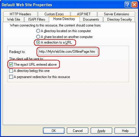 Http redirection in IIS 6