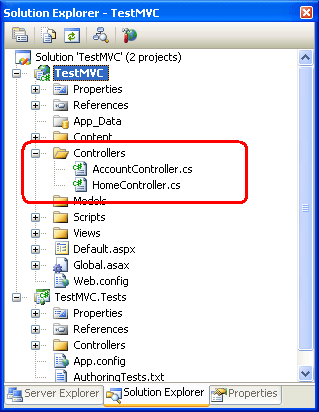 ASP.NET MVC Controllers Folder