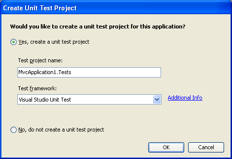Create ASP.NET MVC Test Project